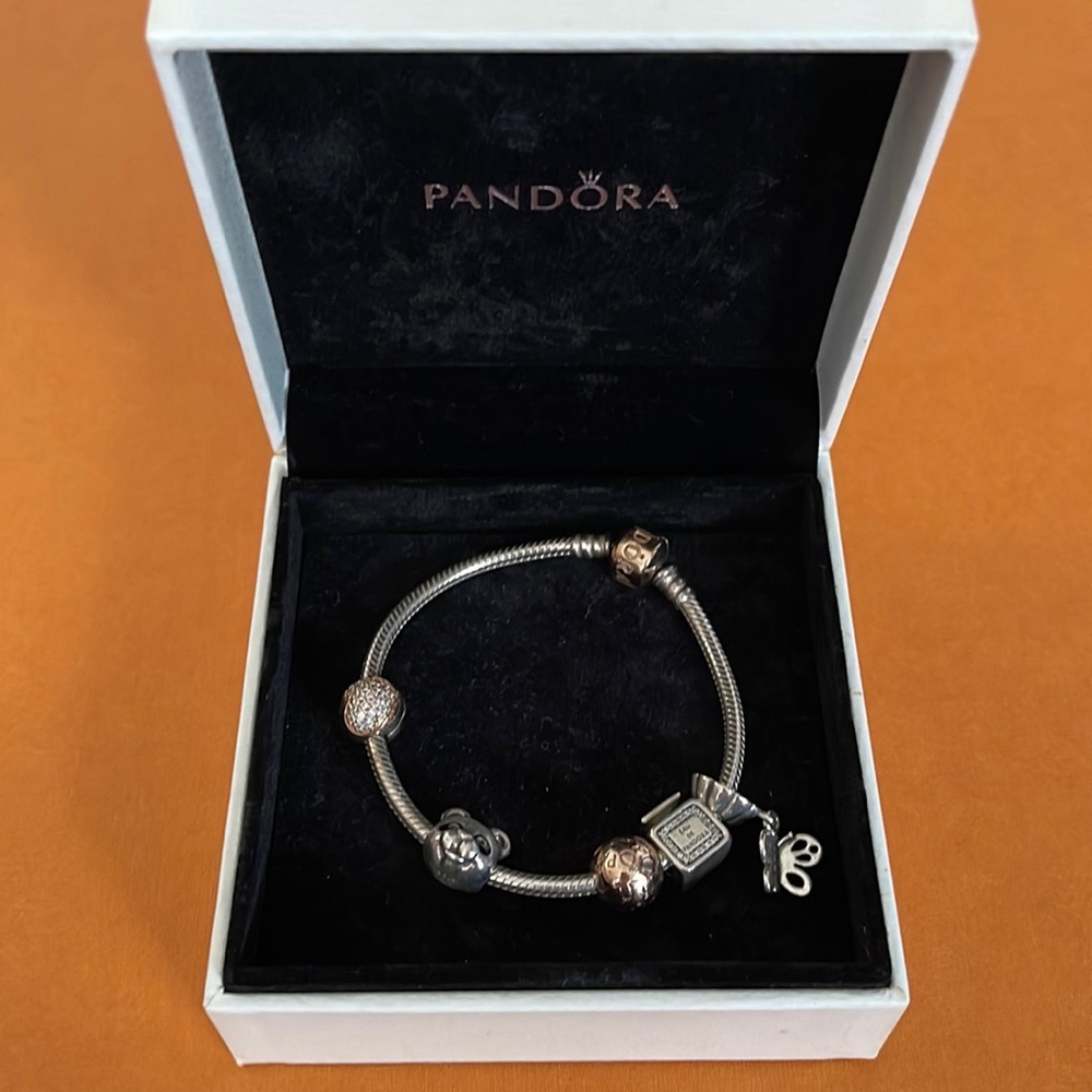 Authentic Pandora bracelet with Charms